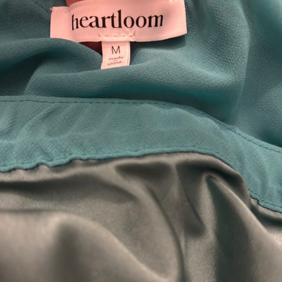 Heartloom Teal Satin Midi Slip Skirt Size M - Picture 4 of 5